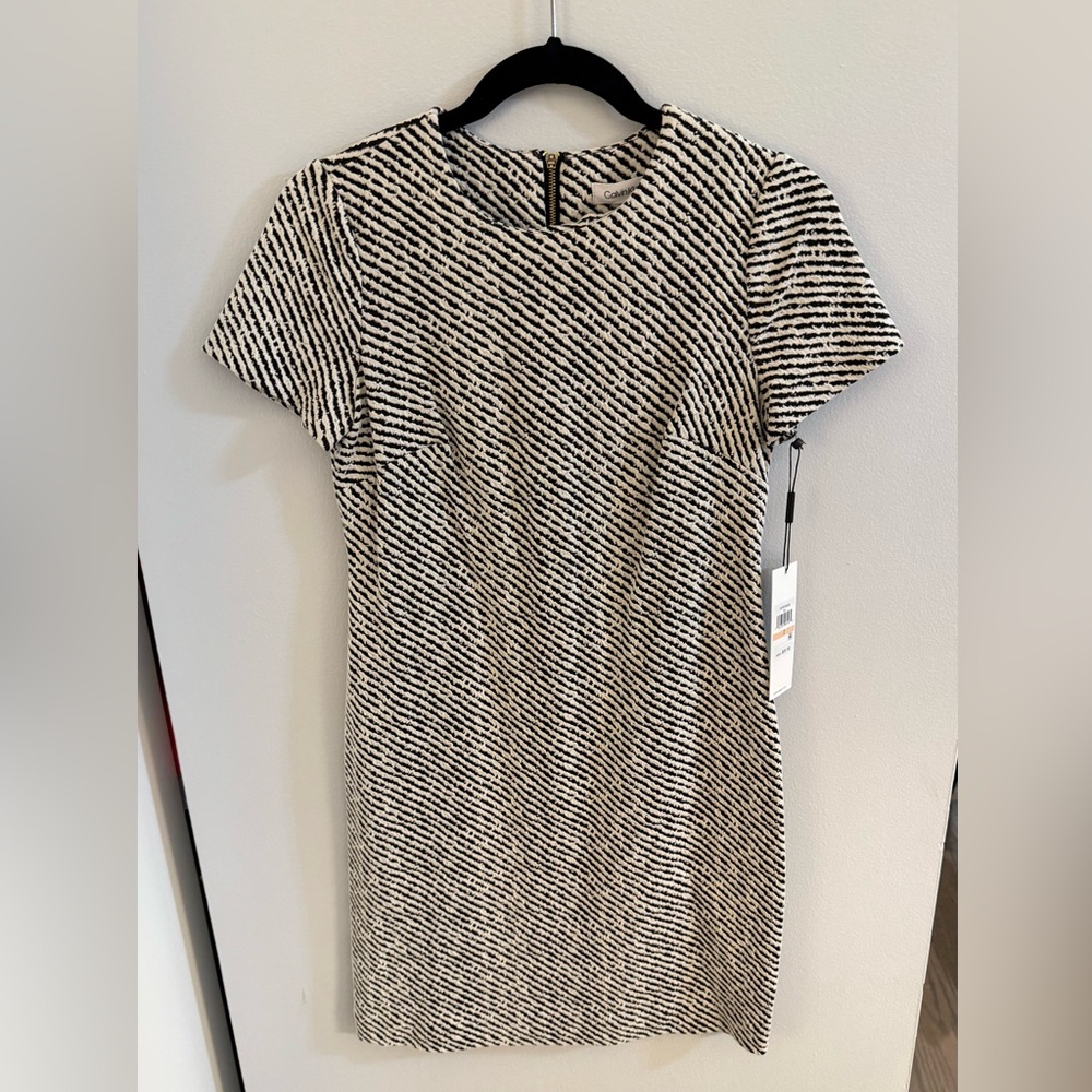 Blacks and white striped work dress, Size 2